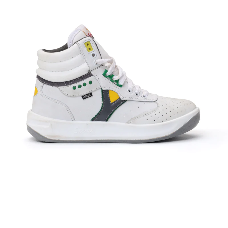 White Servis Cheetah High Top Sneakers